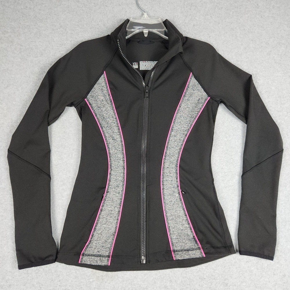 Sexy Sports By Victoria's Secret VSX Jacket Womens S Black Athletic Fit Full Zip